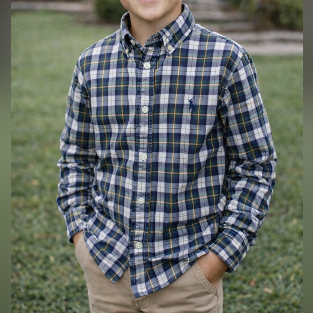 Ralph Lauren Kids Checkered Plaid Button Down Shirt
